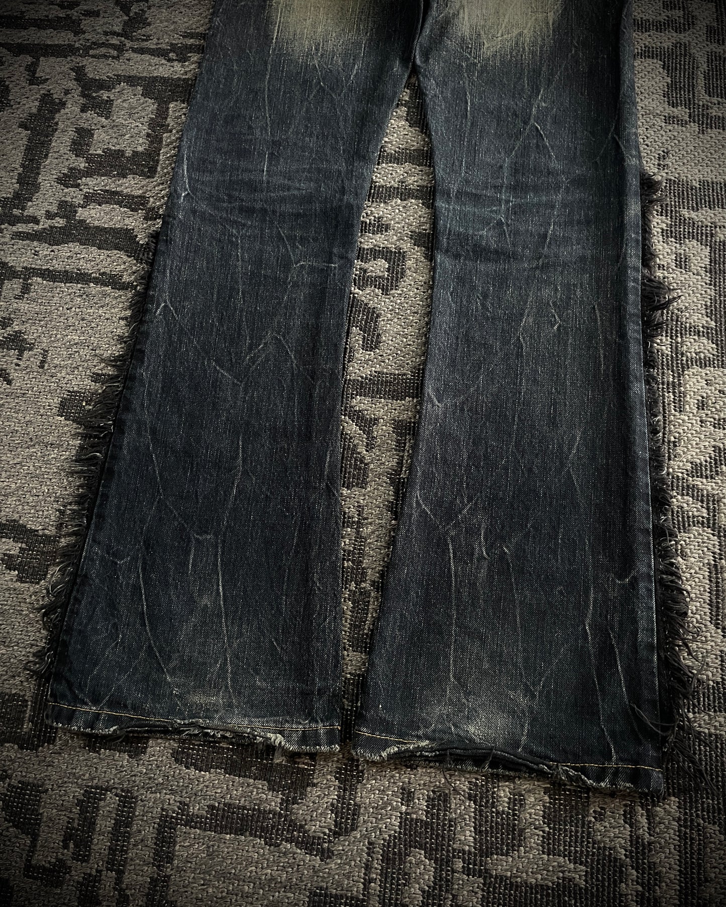 GLAD NEWS Flared Fringe Skull Denim
