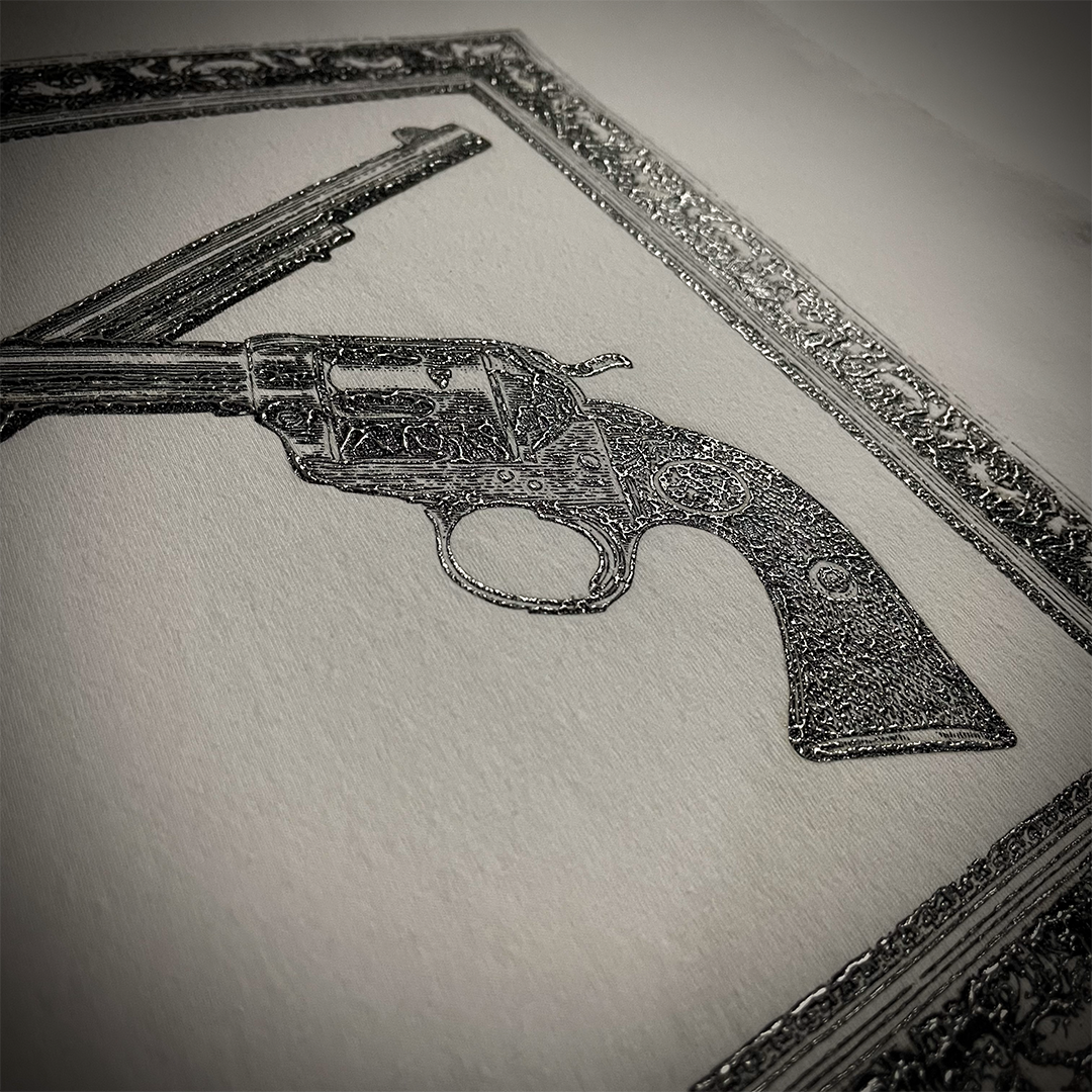 Roar Guns Foil Print "Cross Gun" Swarovski
