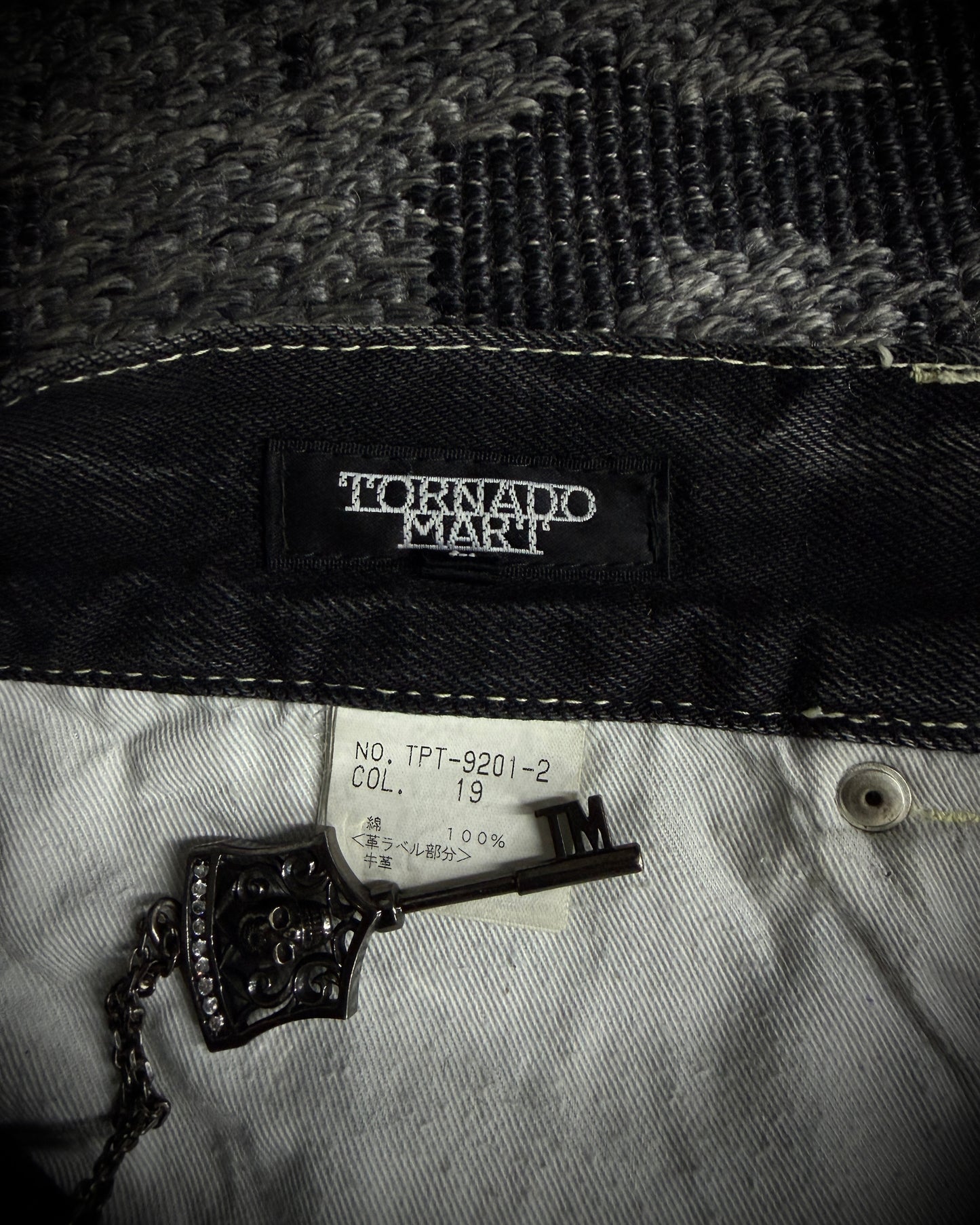 Tornado Mart Skull & Wing Embroidered Flared Denim
