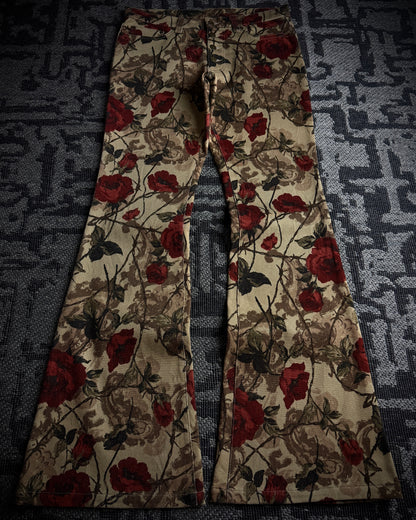 Tornado Mart Rose Floral Flared Pants