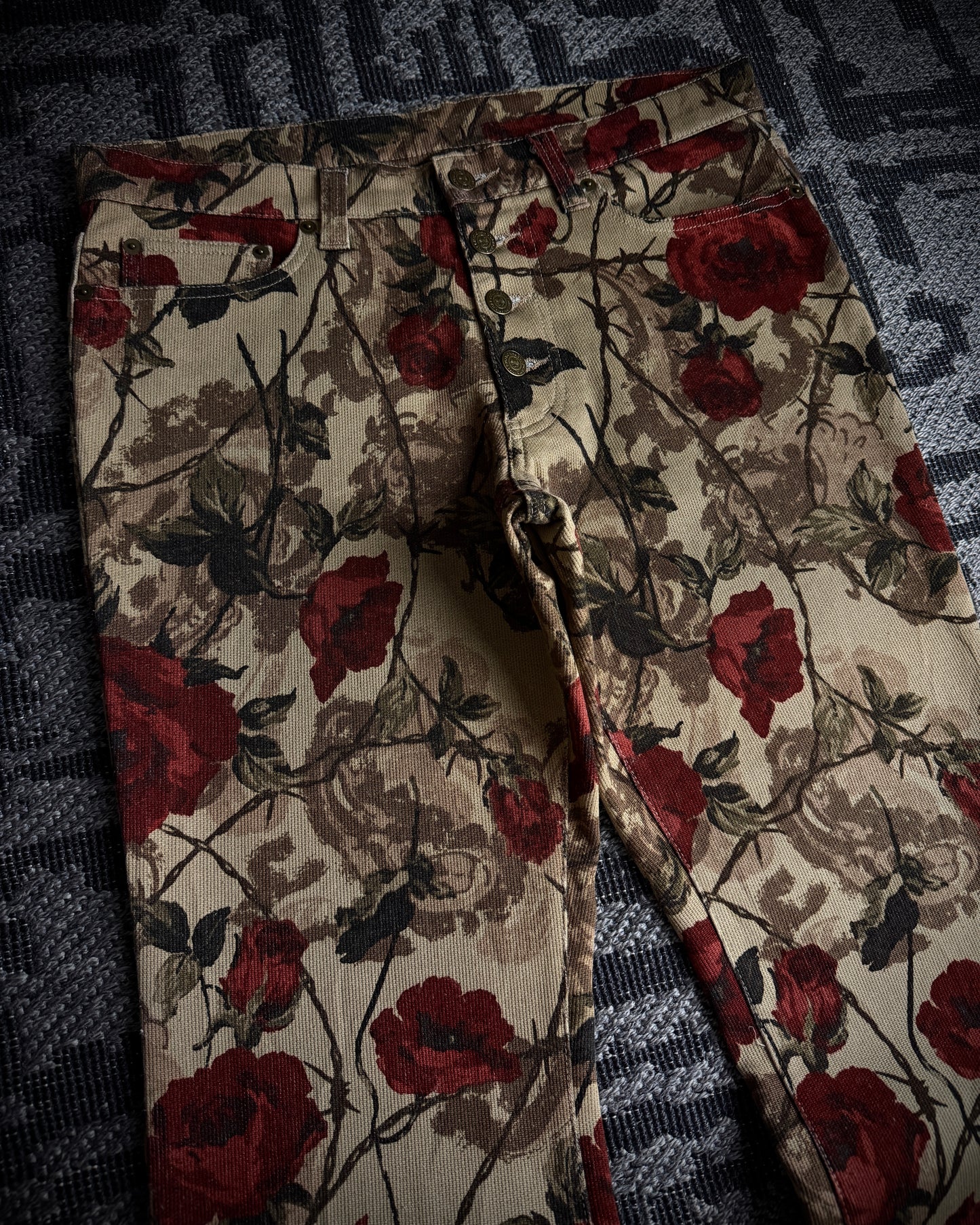 Tornado Mart Rose Floral Flared Pants