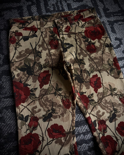 Tornado Mart Rose Floral Flared Pants
