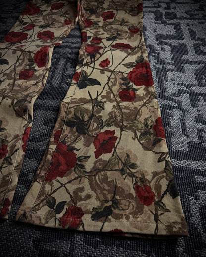 Tornado Mart Rose Floral Flared Pants