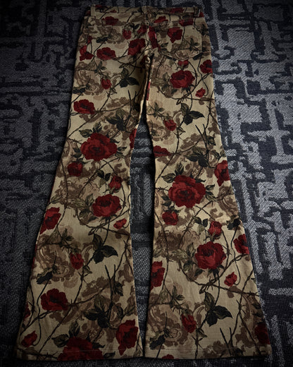 Tornado Mart Rose Floral Flared Pants