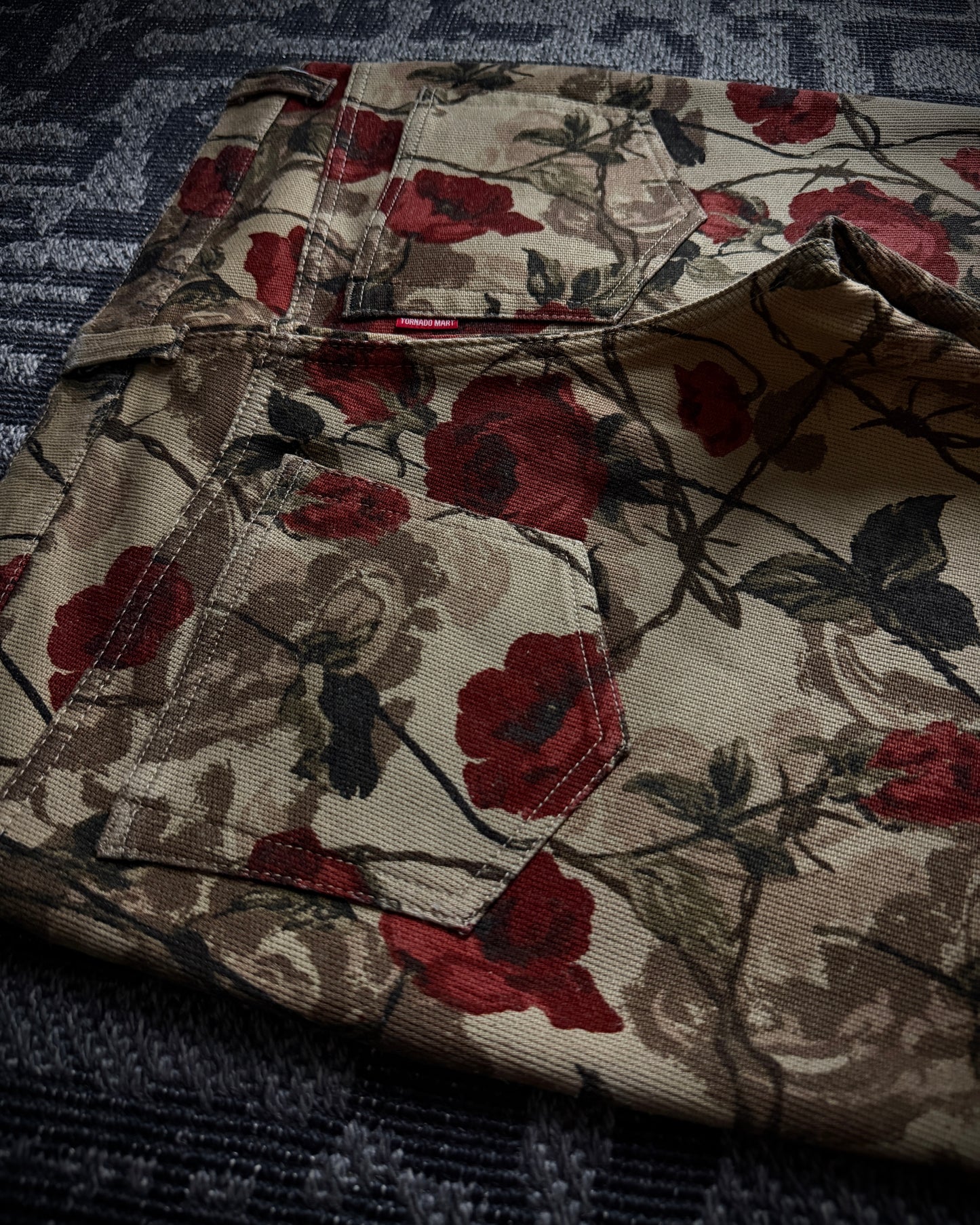 Tornado Mart Rose Floral Flared Pants