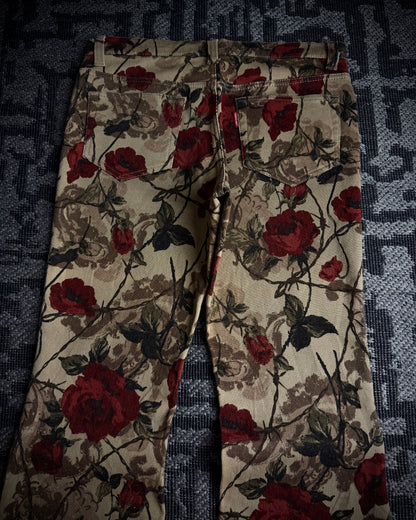 Tornado Mart Rose Floral Flared Pants