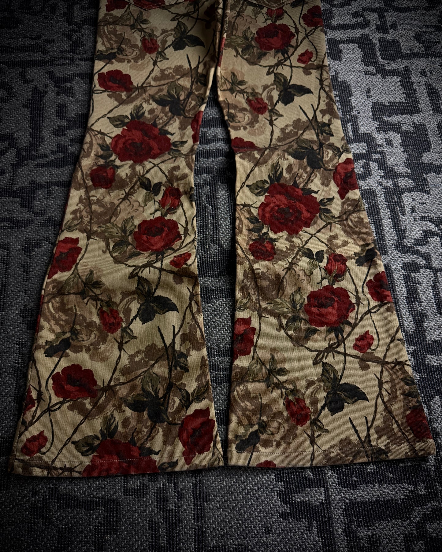 Tornado Mart Rose Floral Flared Pants