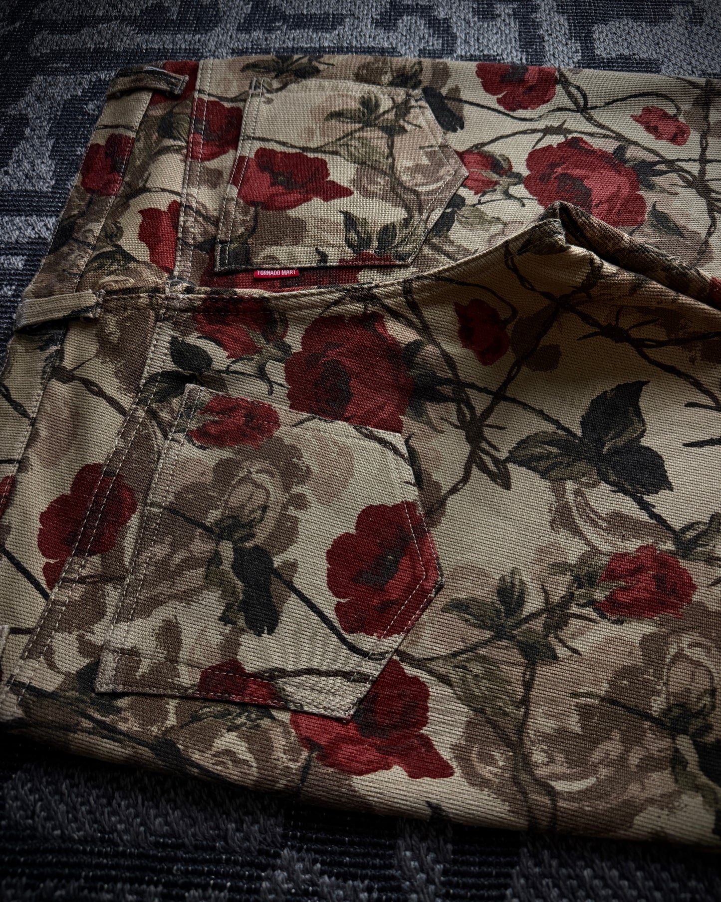 Tornado Mart Rose Floral Flared Pants