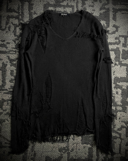 5351 Pour Les Hommes Shredded Open Knit