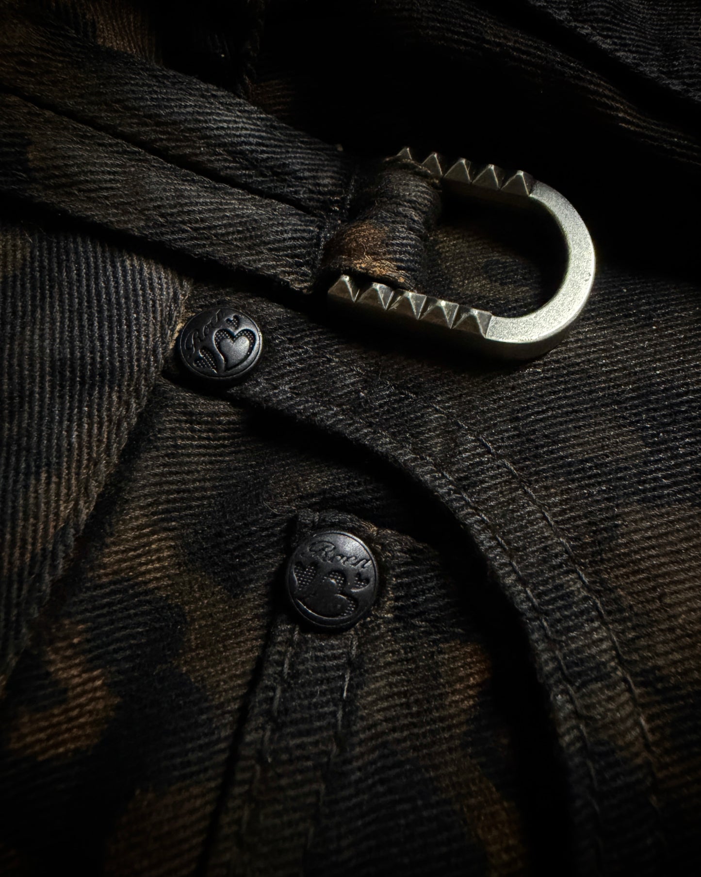 Roen Leopard Skull Fade Coated Slim Denim