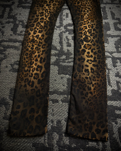 Roen Leopard Skull Fade Coated Slim Denim