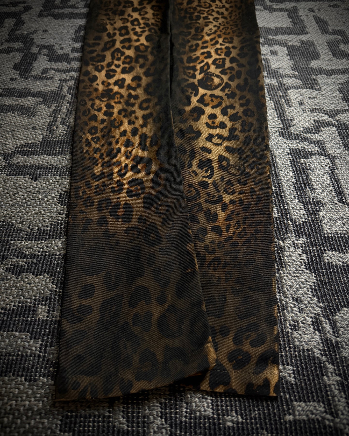 Roen Leopard Skull Fade Coated Slim Denim