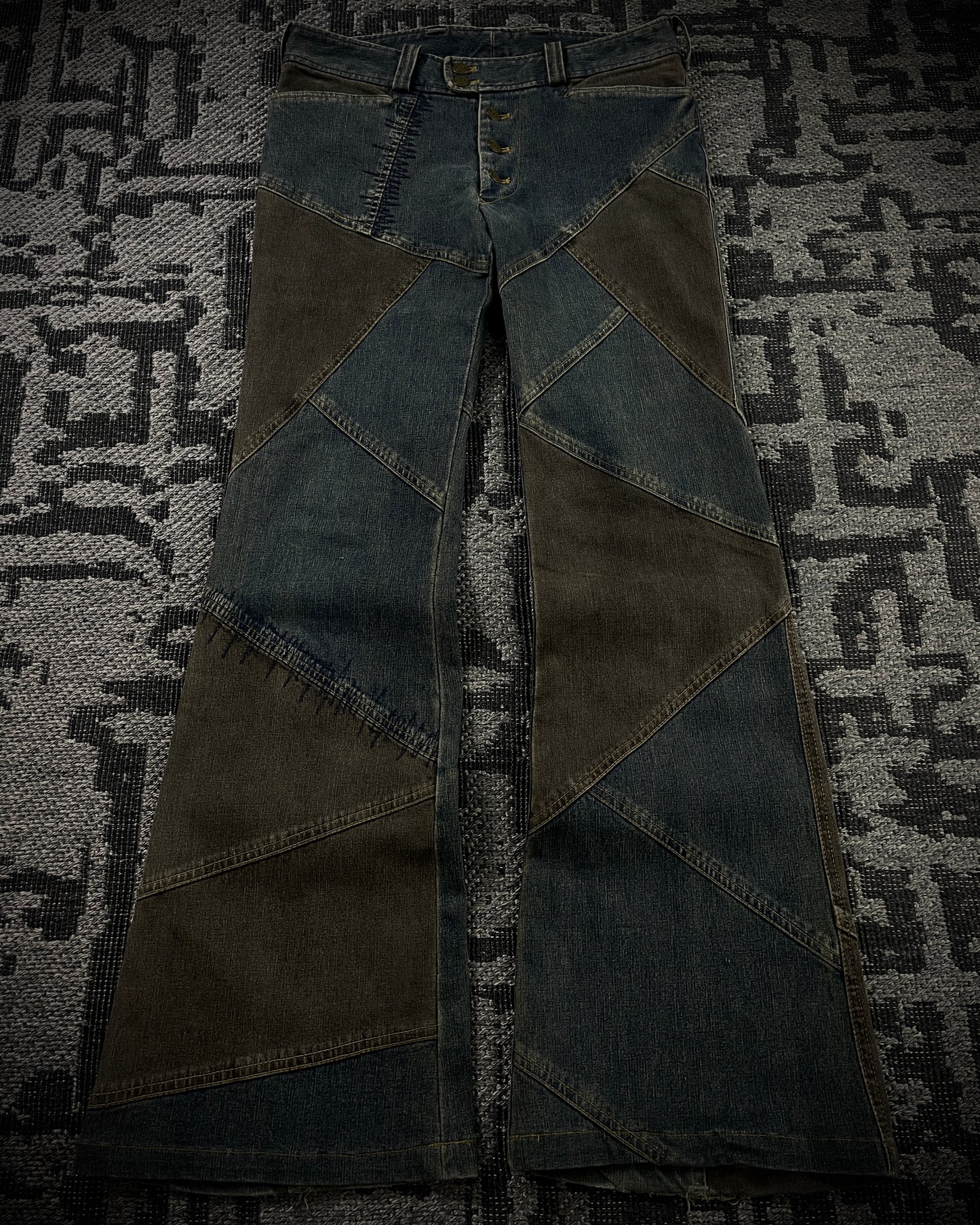 Tornado Mart Patchwork Cowboy Flared Jeans