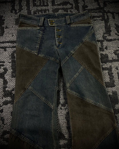 Tornado Mart Patchwork Cowboy Flared Jeans