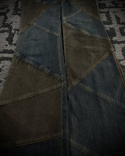 Tornado Mart Patchwork Cowboy Flared Jeans
