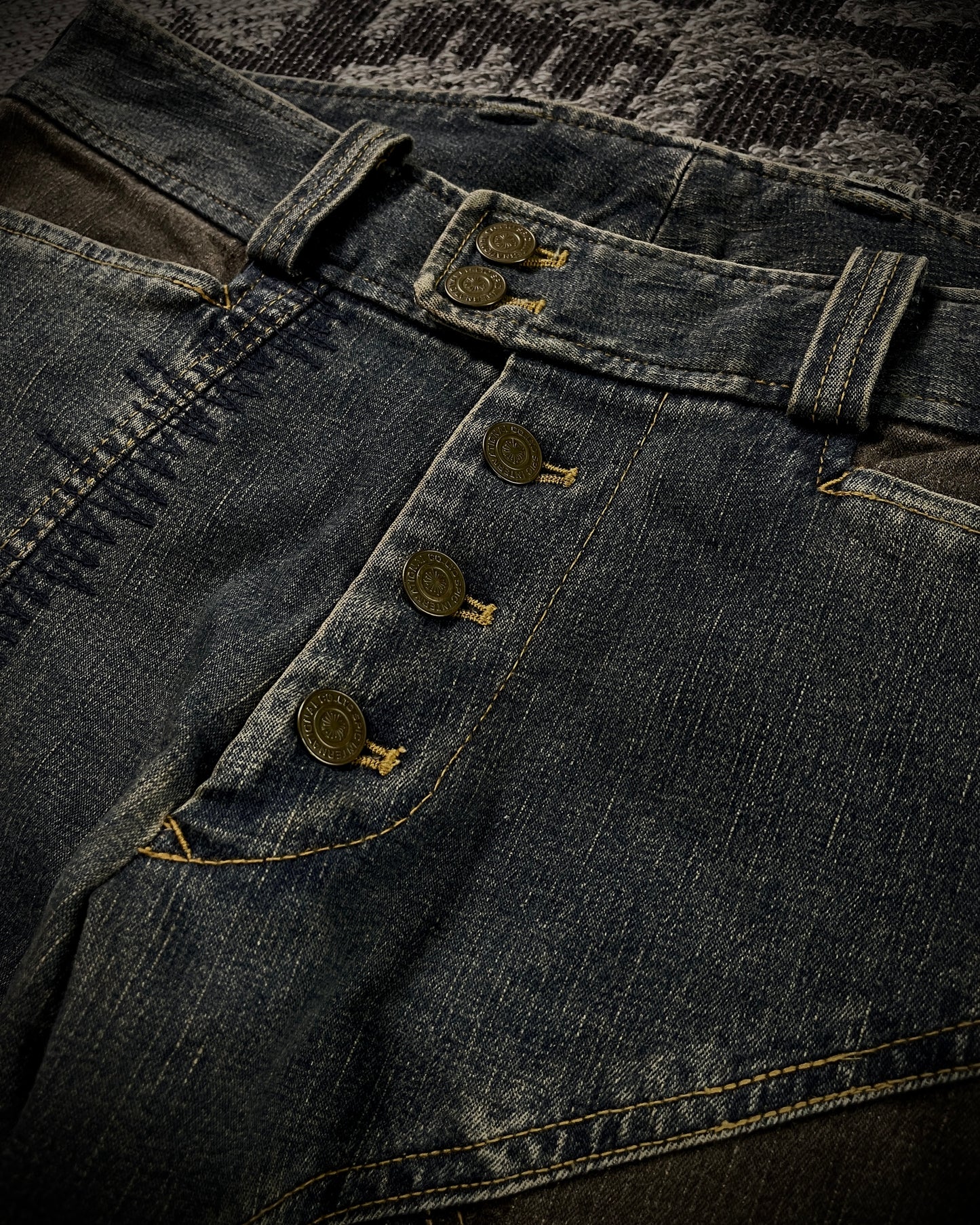 Tornado Mart Patchwork Cowboy Flared Jeans