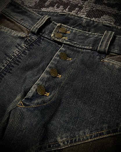 Tornado Mart Patchwork Cowboy Flared Jeans