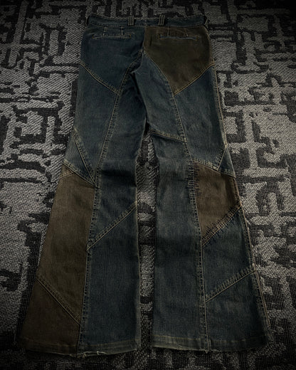 Tornado Mart Patchwork Cowboy Flared Jeans