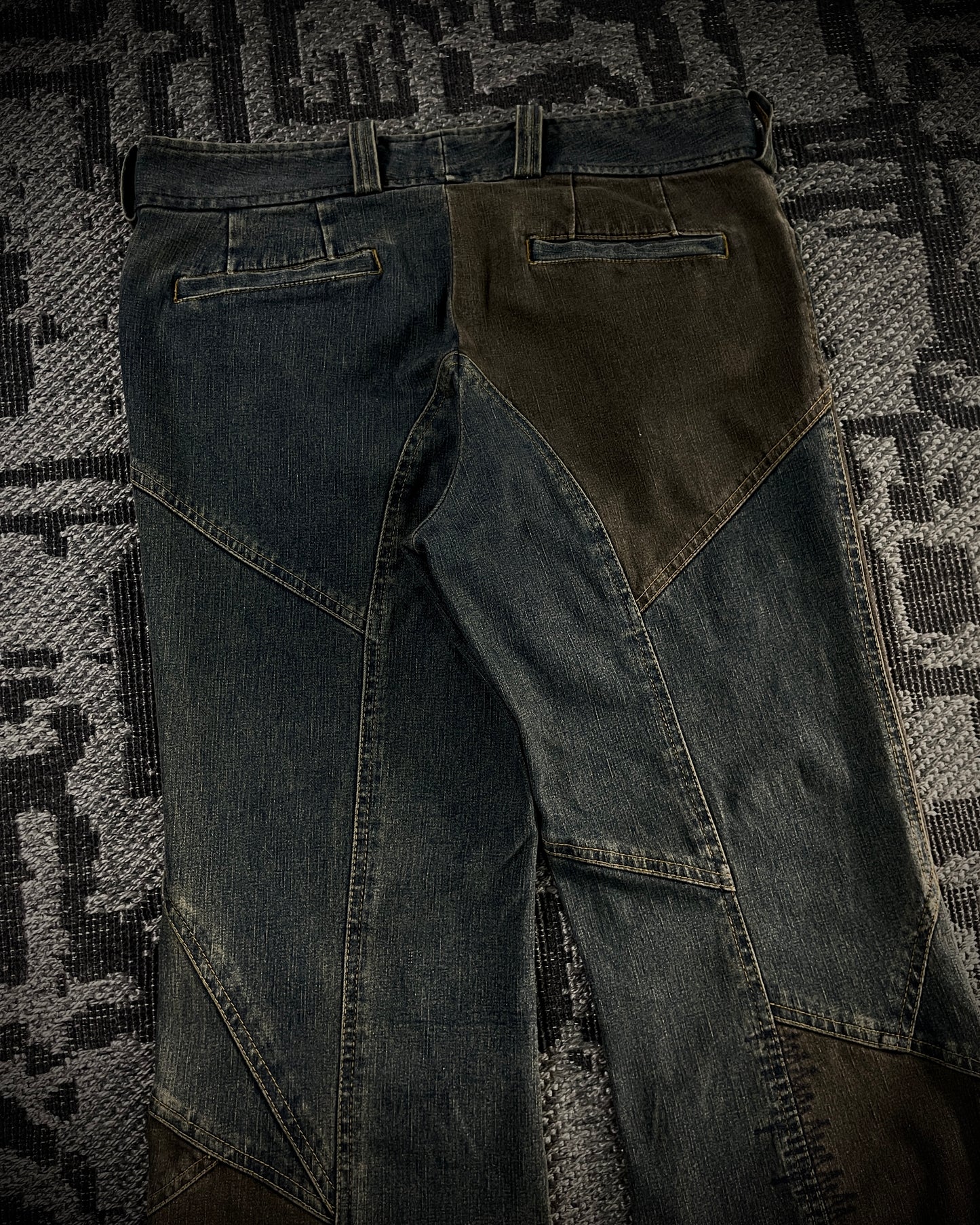 Tornado Mart Patchwork Cowboy Flared Jeans