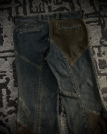 Tornado Mart Patchwork Cowboy Flared Jeans