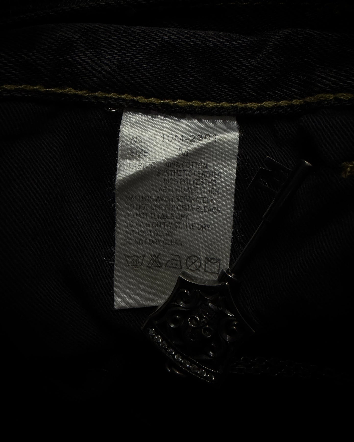 Semantic Design Multi Zip Distressed Bootcut Denim