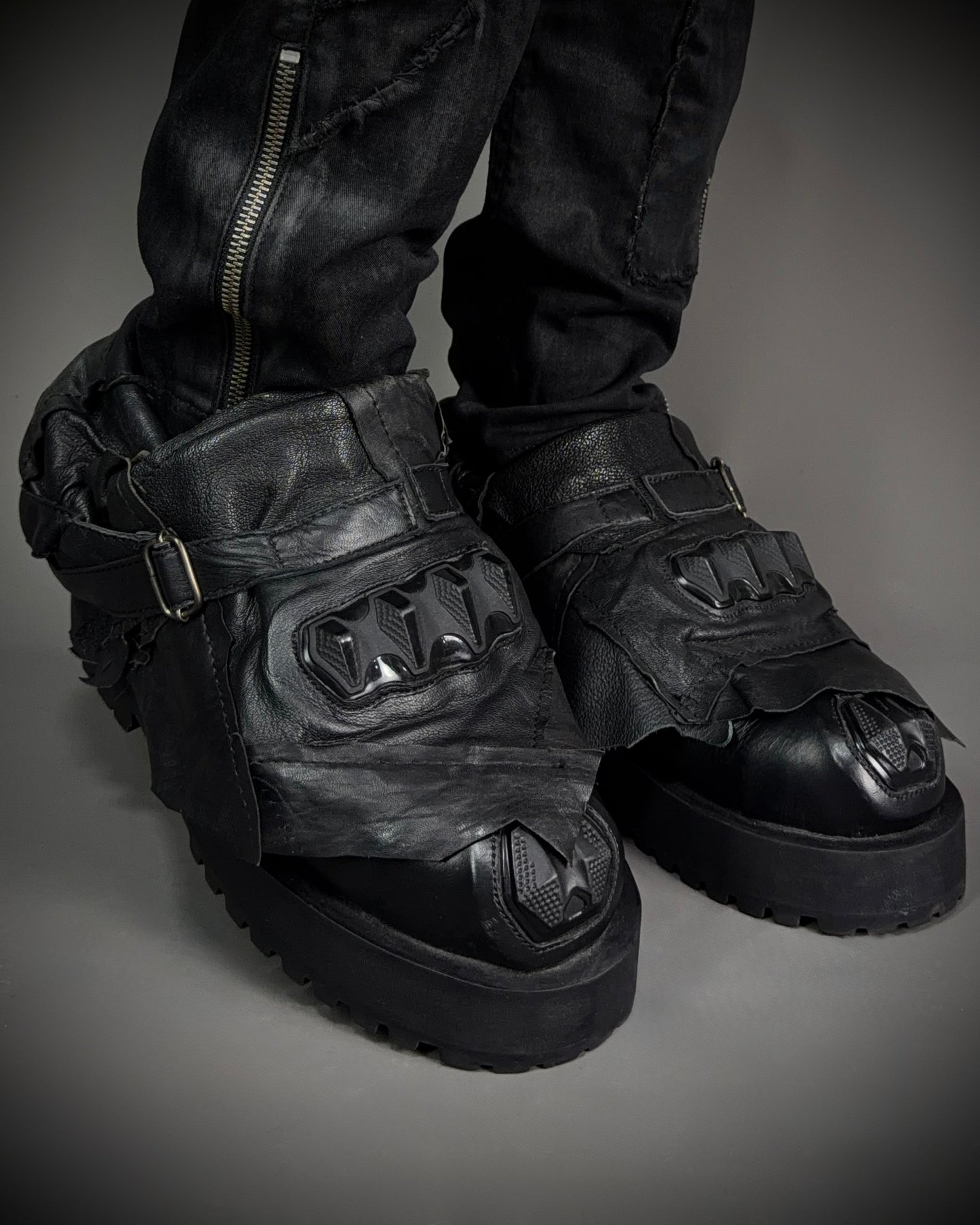 Yasuyuki Ishii Armored Leather Combat Boots