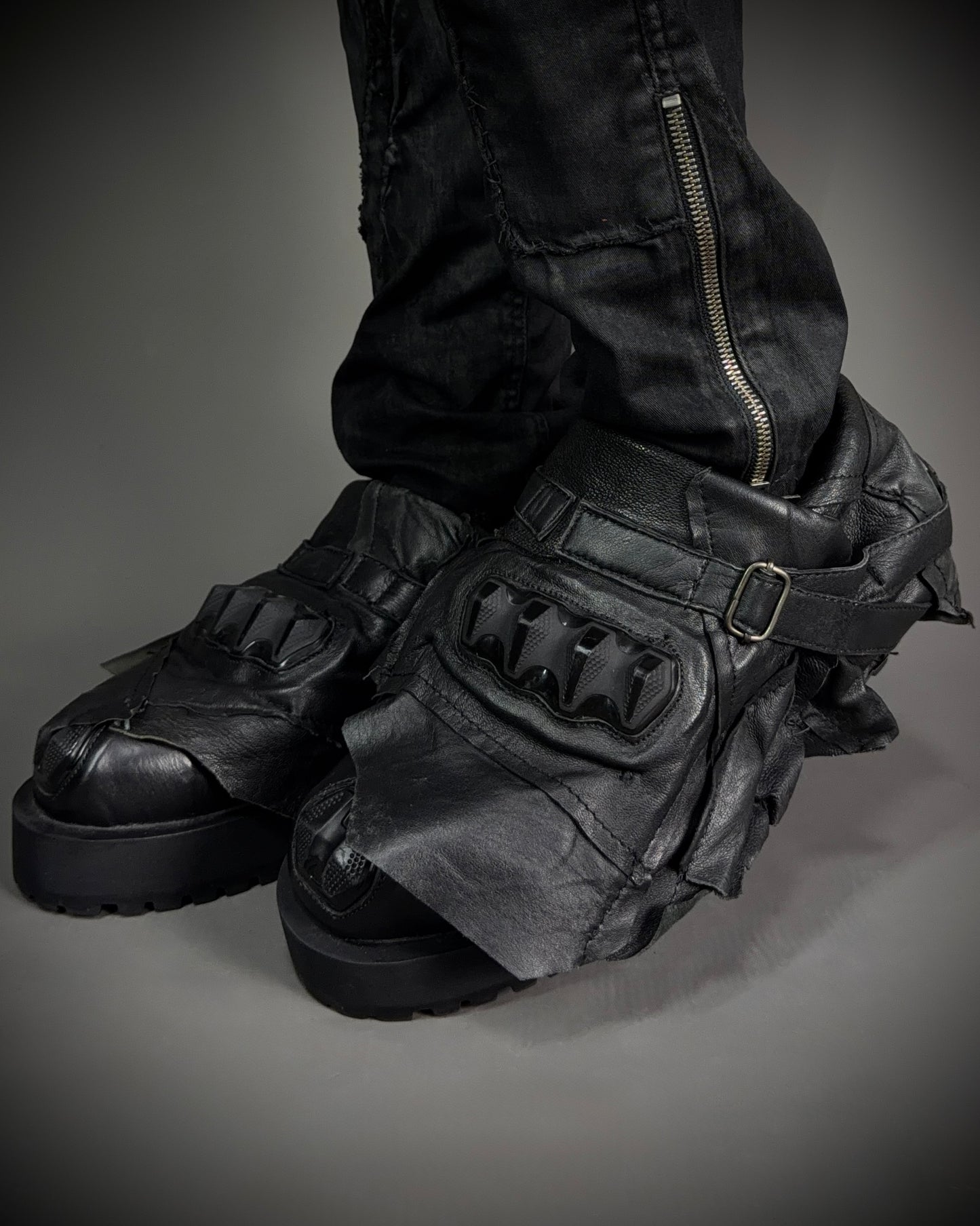 Yasuyuki Ishii Armored Leather Combat Boots