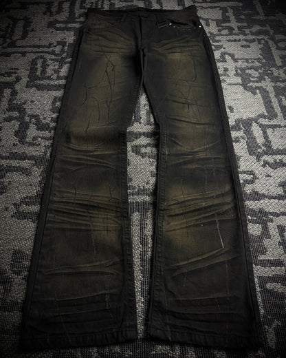 Xfrm Rust Fade Paint Embroidered Bootcut Denim