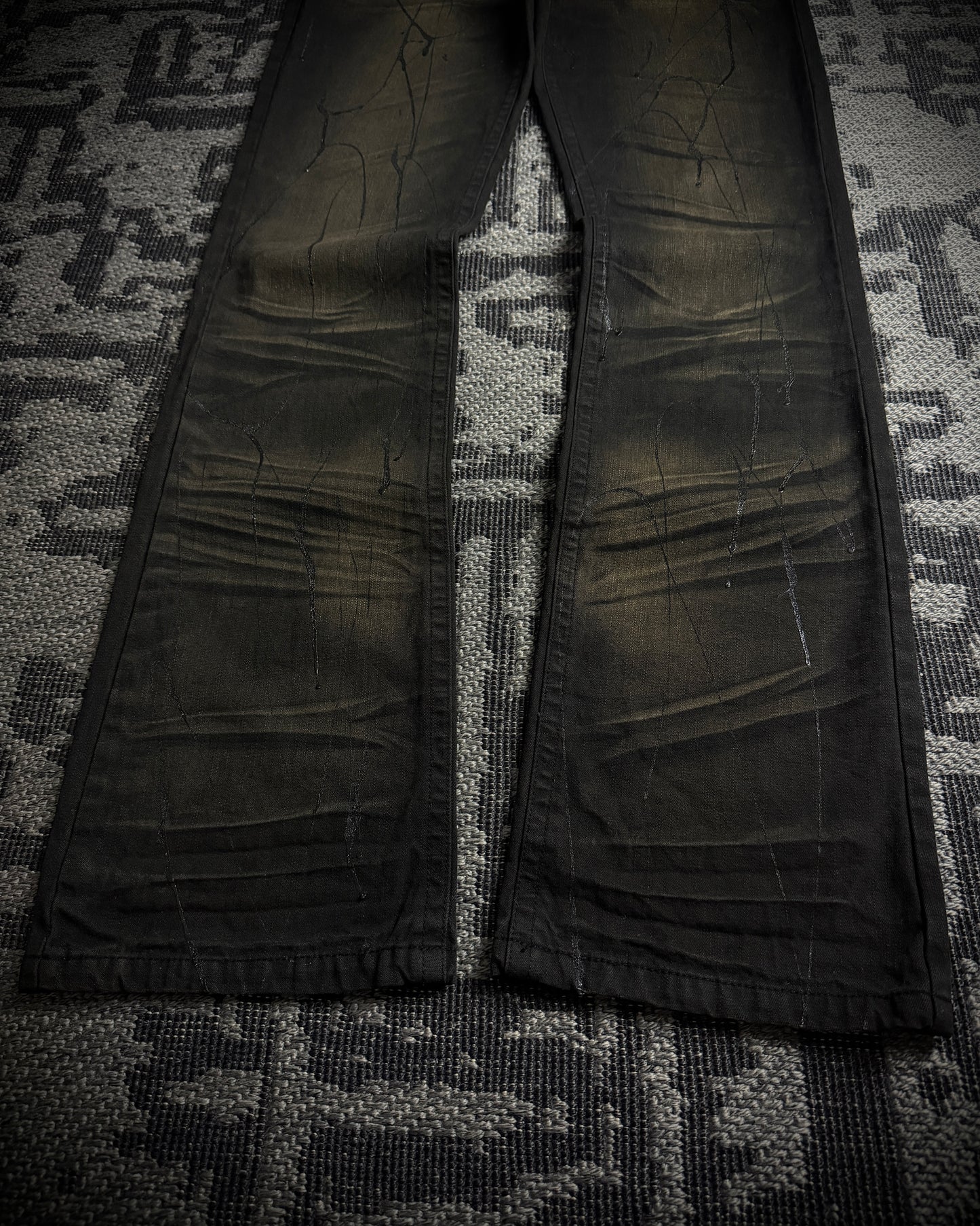 Xfrm Rust Fade Paint Embroidered Bootcut Denim