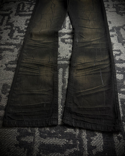 Xfrm Rust Fade Paint Embroidered Bootcut Denim