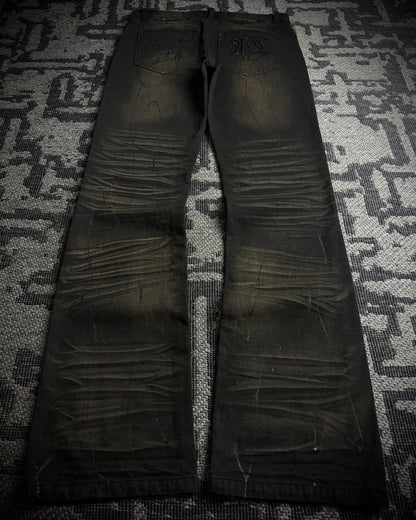 Xfrm Rust Fade Paint Embroidered Bootcut Denim