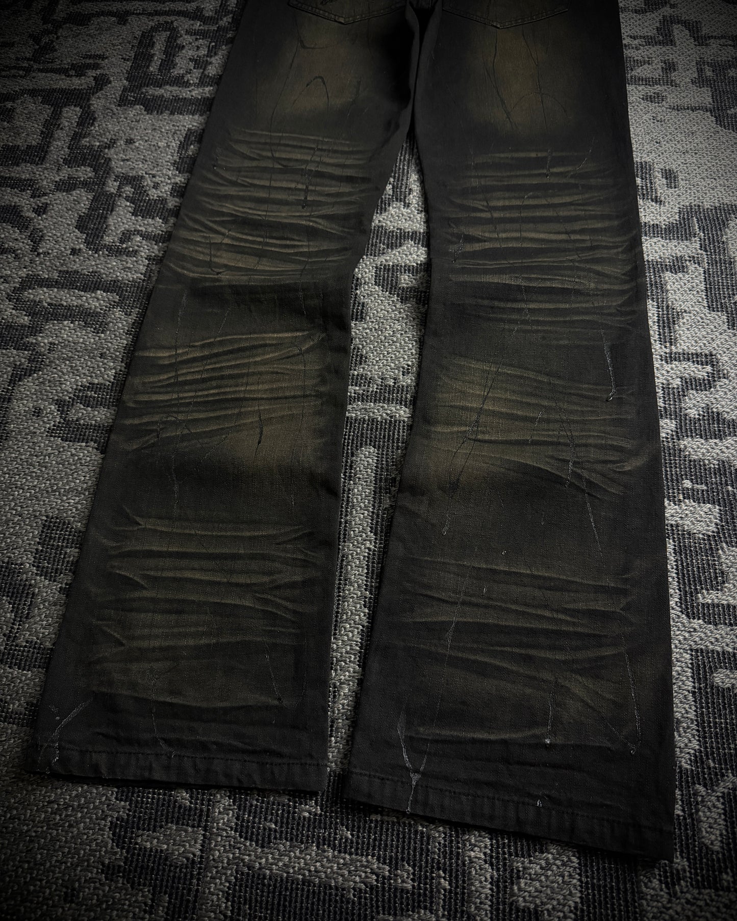 Xfrm Rust Fade Paint Embroidered Bootcut Denim
