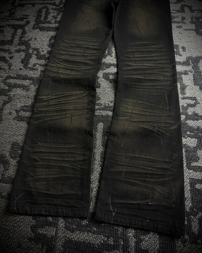 Xfrm Rust Fade Paint Embroidered Bootcut Denim