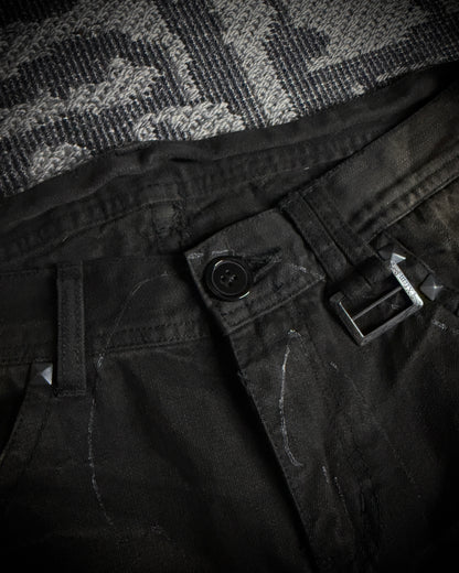 Xfrm Rust Fade Paint Embroidered Bootcut Denim
