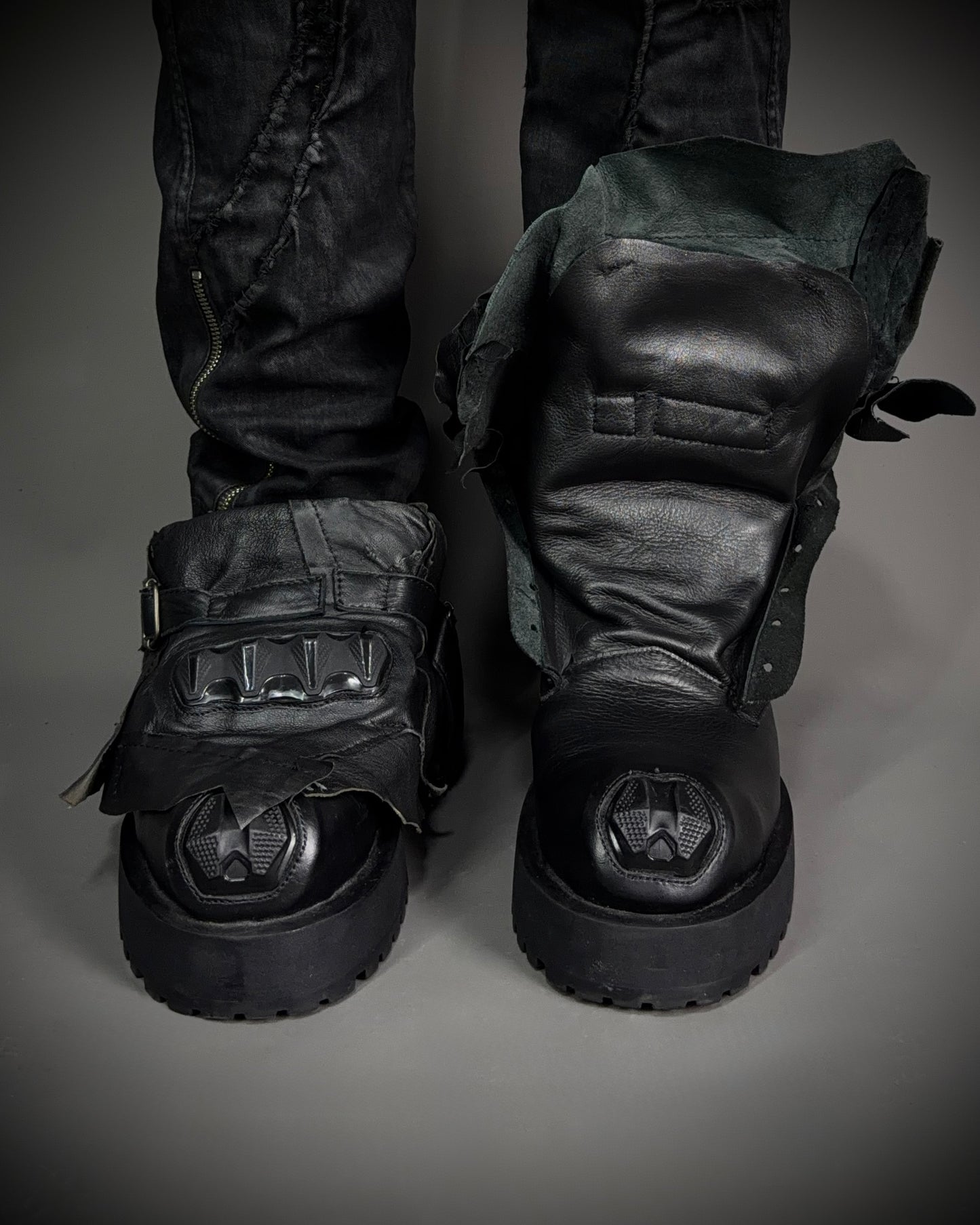 Yasuyuki Ishii Armored Leather Combat Boots