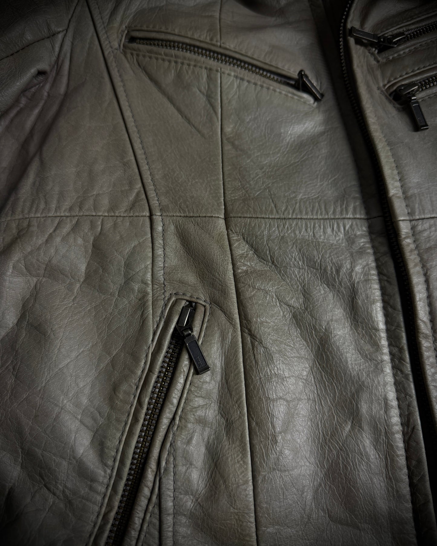 Tornado Mart Beige Cow Leather Real Fur Jacket