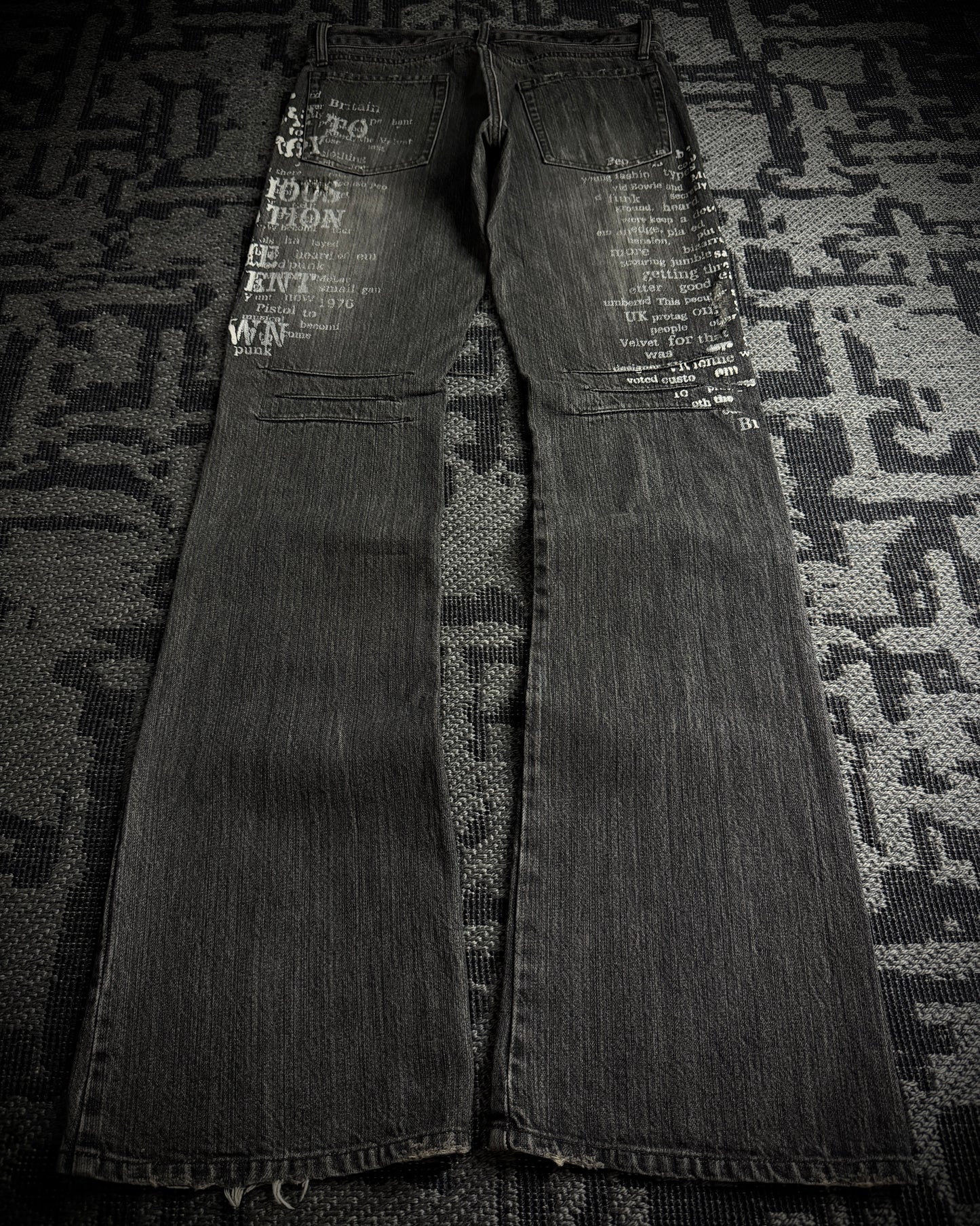 Edge Rupert Union Jack Distressed Flared Jeans