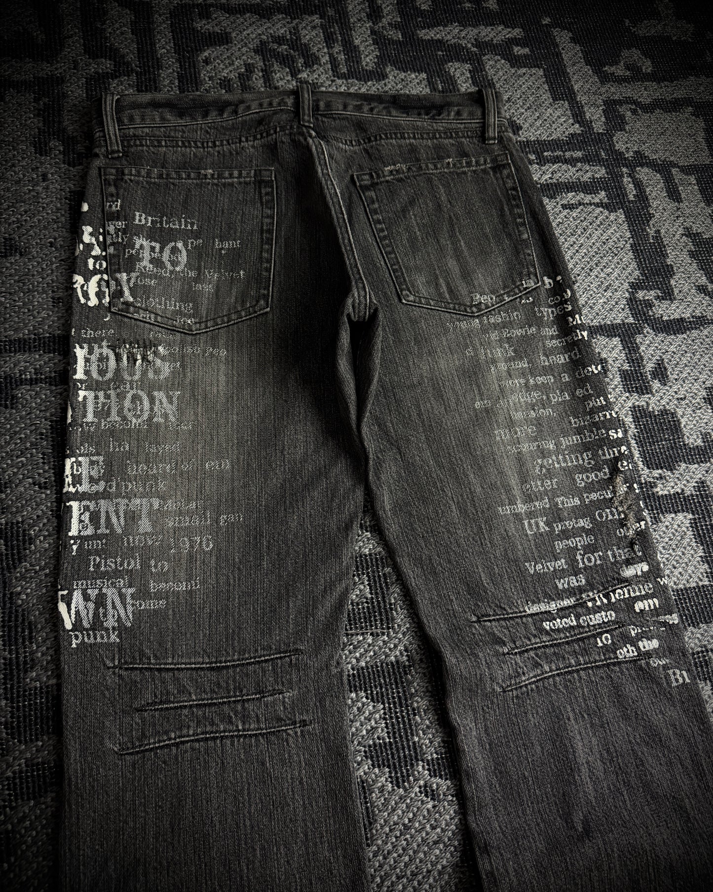 Edge Rupert Union Jack Distressed Flared Jeans