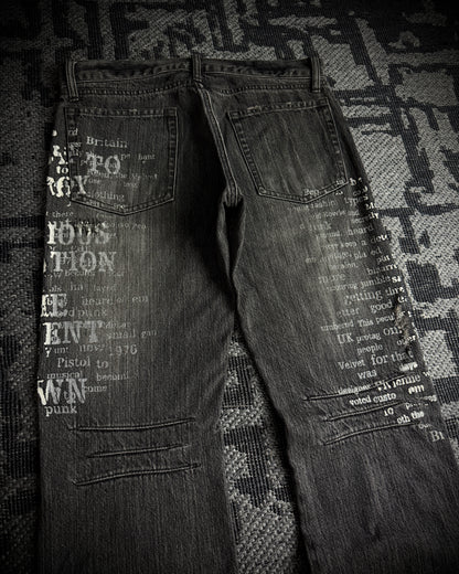 Edge Rupert Union Jack Distressed Flared Jeans