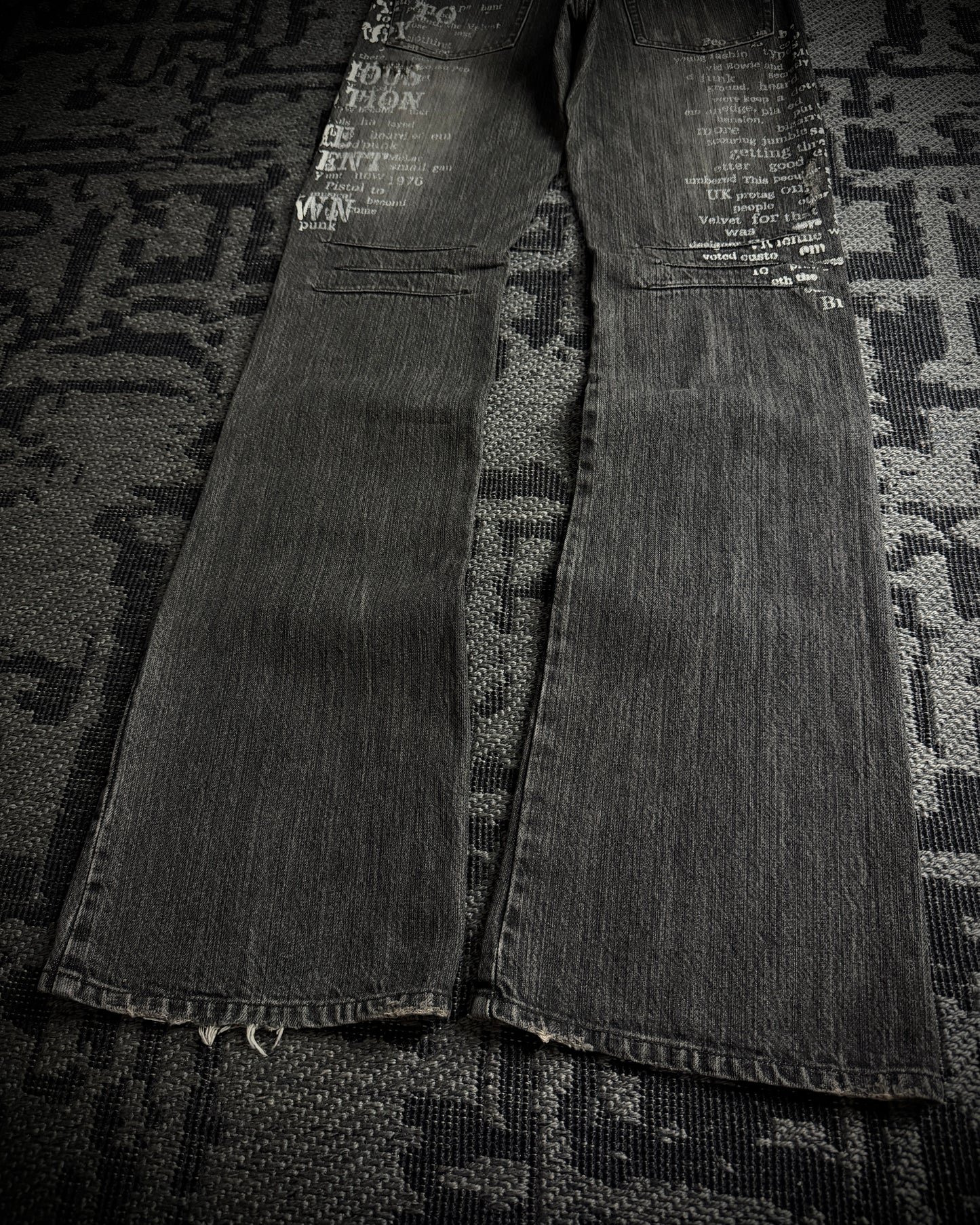 Edge Rupert Union Jack Distressed Flared Jeans