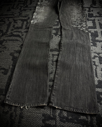 Edge Rupert Union Jack Distressed Flared Jeans
