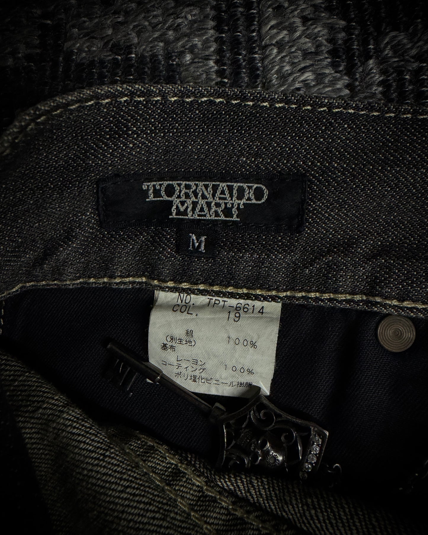 Tornado Mart Python-Trim Distressed Bootcut Denim