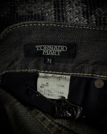 Tornado Mart Python-Trim Distressed Bootcut Denim