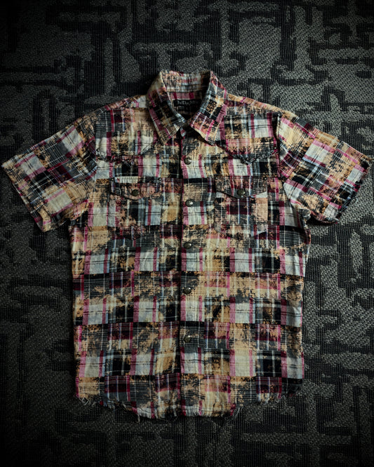 In the Attic Burnt Distressed Plaid Shirt