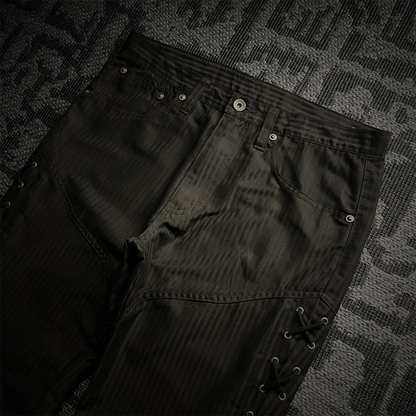 Semantic Design Flared Lace Up Boot Cut Pants