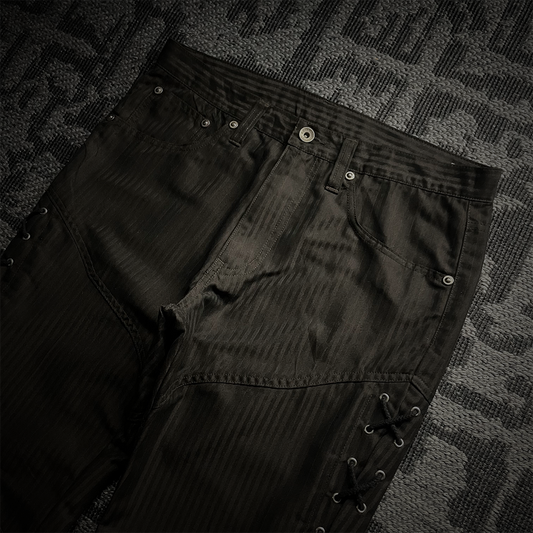 Semantic Design Flared Lace Up Boot Cut Pants