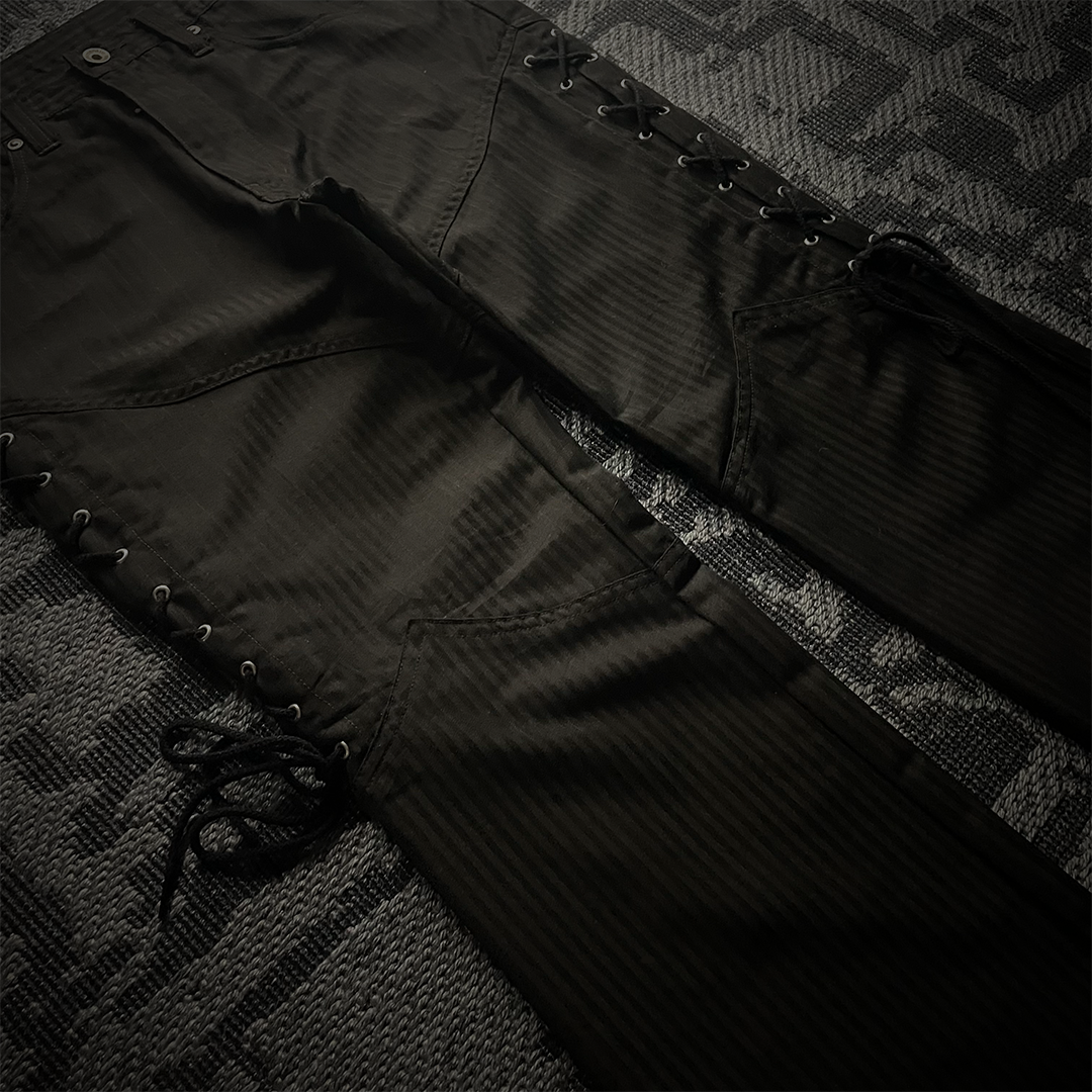 Semantic Design Flared Lace Up Boot Cut Pants