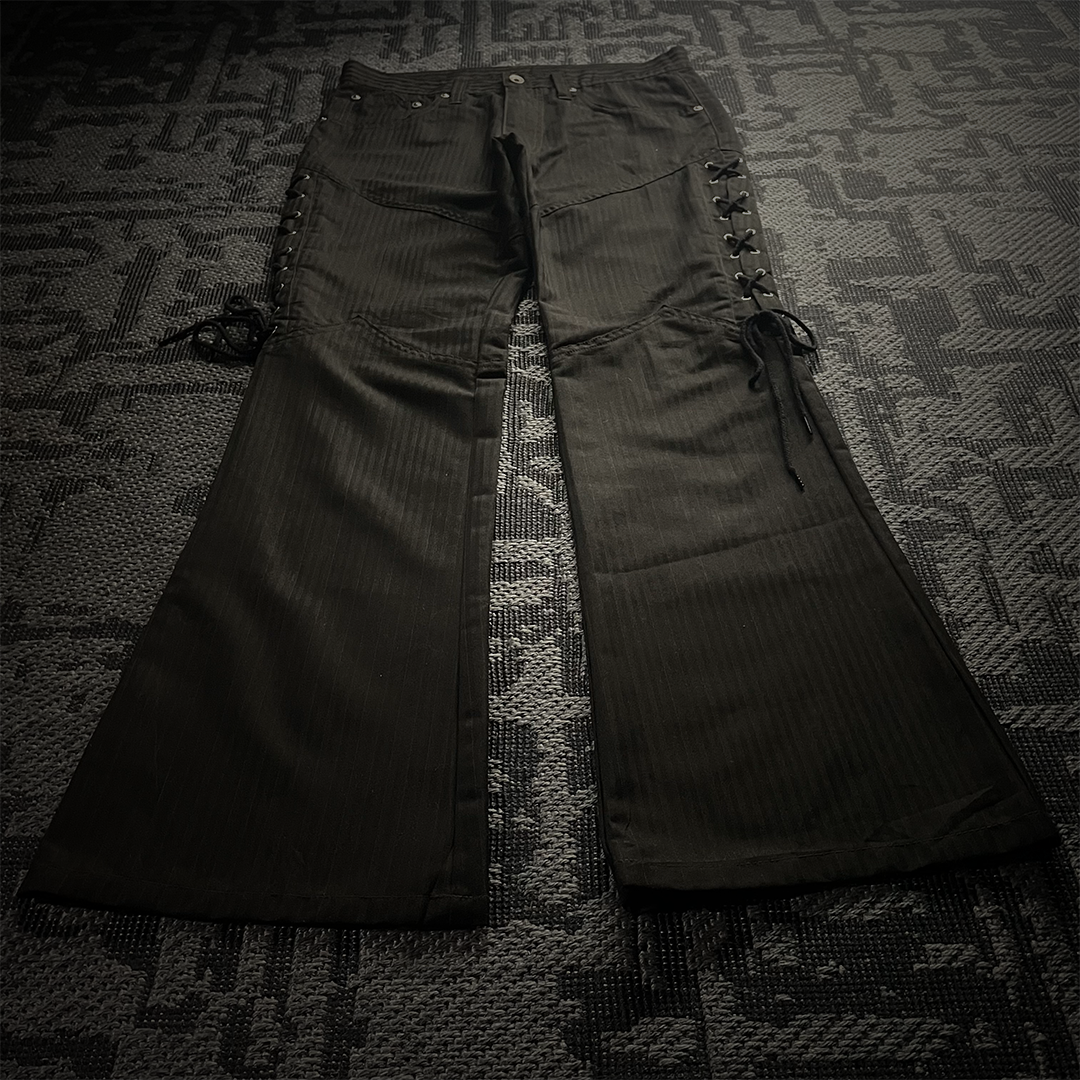 Semantic Design Flared Lace Up Boot Cut Pants