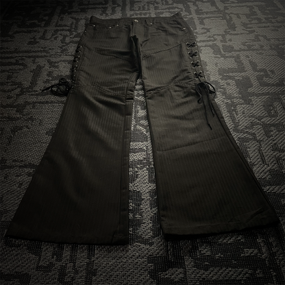 Semantic Design Flared Lace Up Boot Cut Pants