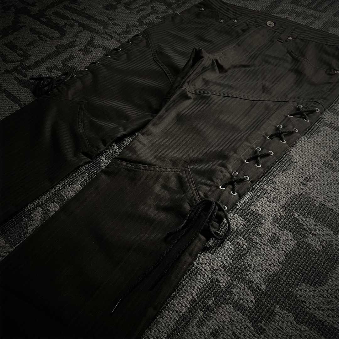 Semantic Design Flared Lace Up Boot Cut Pants